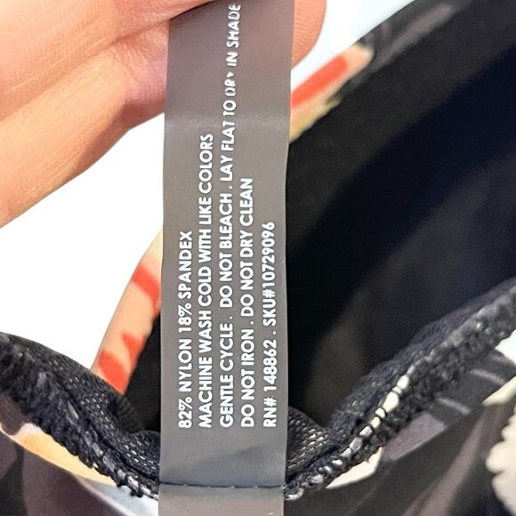 Torrid Floral Print Babydoll Tankini Top Black Twist Front Plus Size 1X - Picture 7 of 8